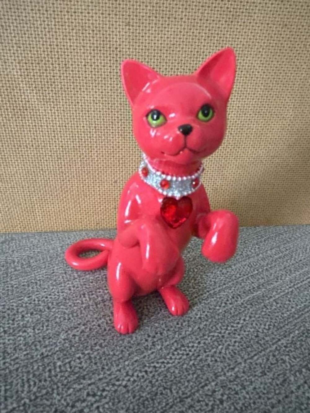 The Hamilton Collection Red Ceramic Cat Figurine Statue